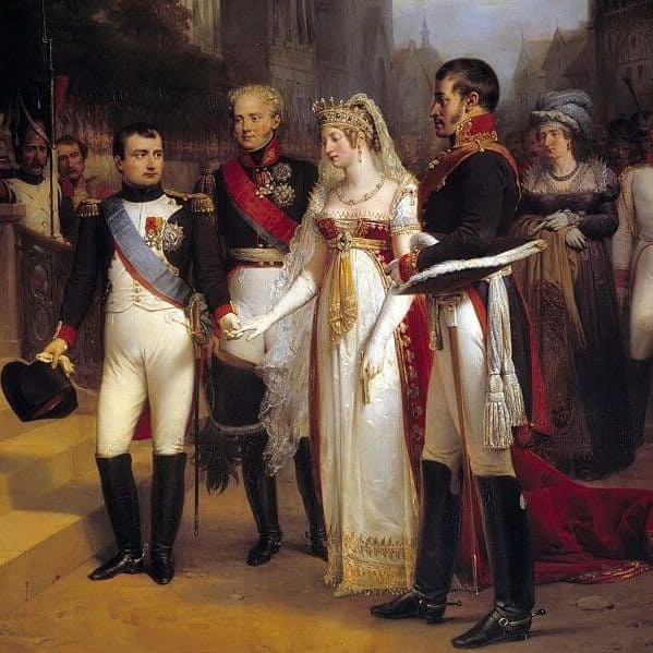 Gemälde von Königin Luise zusammen mit Napoleon Bonaparte nach der Niederlage Preußens gegen Frankreich