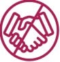 Icon für untersagtes Händeschütteln